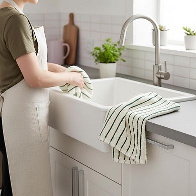 KAUFLY 2-Pack Striped Cotton Hand Towels - Quick Dry, Absorbent Vintage for Bath & Kitchen
