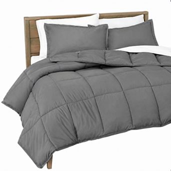 Queen Size Ultra-soft Goose Down Alternative Comforter Set w/ Shams All Season 1800 Series Brushed