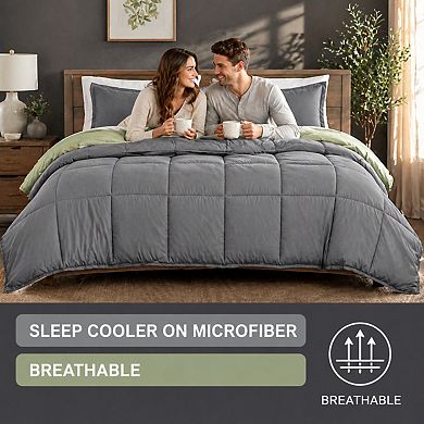 Queen Size Ultra-soft Goose Down Alternative Comforter Set w/ Shams All Season 1800 Series Brushed