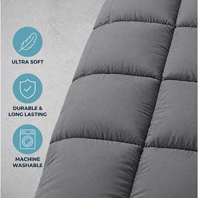 Queen Size Ultra-soft Goose Down Alternative Comforter Set w/ Shams All Season 1800 Series Brushed