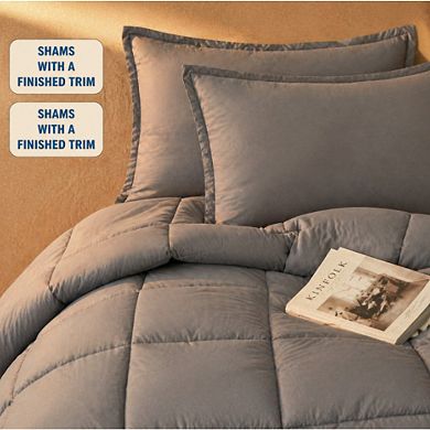 Queen Size Ultra-soft Goose Down Alternative Comforter Set w/ Shams All Season 1800 Series Brushed