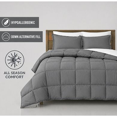 Queen Size Ultra-soft Goose Down Alternative Comforter Set w/ Shams All Season 1800 Series Brushed