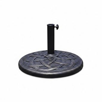 43lbs Patio Market Umbrella Base Heavy Duty Outdoor Stand Cast Iron Holder Garden Beach Round
