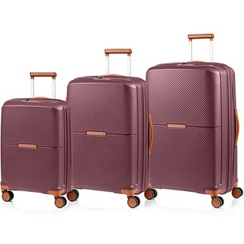 Champs Vintage Aura 3 pc Hardside Spinner Luggage Set with USB Port