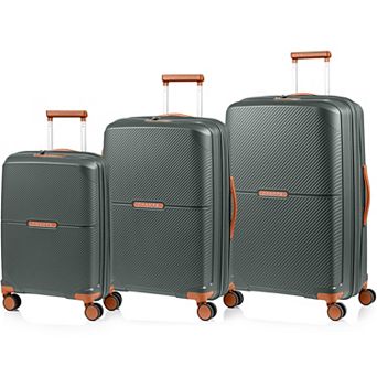Champs Vintage Aura 3 pc Hardside Spinner Luggage Set with USB Port
