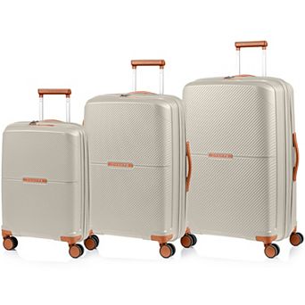 Champs Vintage Aura 3 pc Hardside Spinner Luggage Set with USB Port