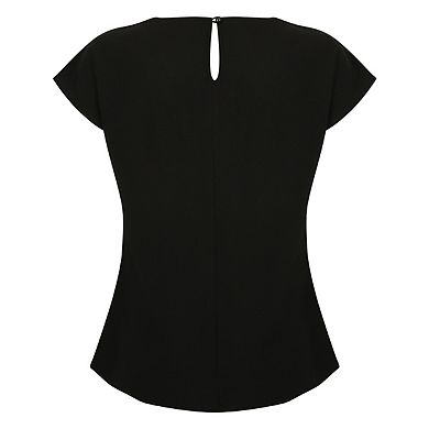Henbury Womens/Ladies Pleat Front Short Sleeve Top