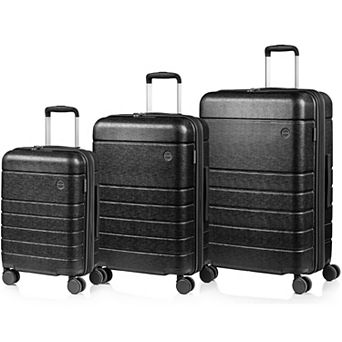 Champs Linen II Collection 3 pc Hardside Spinner Luggage Set