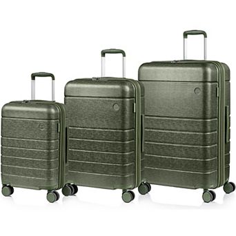 Champs Linen II Collection 3 pc Hardside Spinner Luggage Set