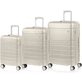 Champs Linen II Collection 3 pc Hardside Spinner Luggage Set