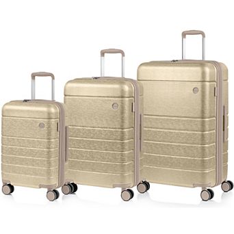 Champs Linen II Collection 3 pc Hardside Spinner Luggage Set