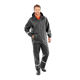 Result Mens Prism Reflective Tape PU Waterproof Jacket