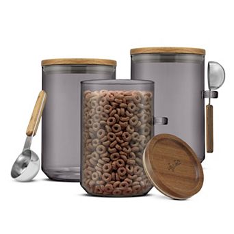 JoyJolt Holden Set of 3 Stack Glass Storage Canisters