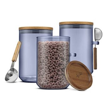 JoyJolt Holden Set of 3 Stack Glass Storage Canisters