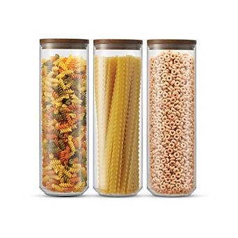 JoyJolt Holden Set of 3 Stack Glass Storage Containers 72 oz.