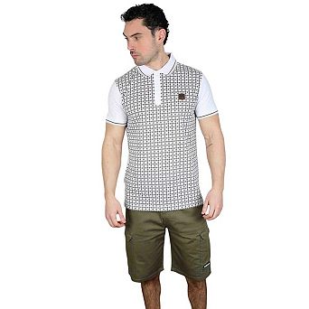Lambretta Mens Houndstooth Polo Shirt