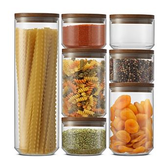 JoyJolt Holden Set of 7 Stack Glass Storage Containers