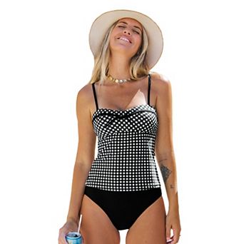 Women's Cupshe Chic Mid-Waisted Bikini Swim Bottoms