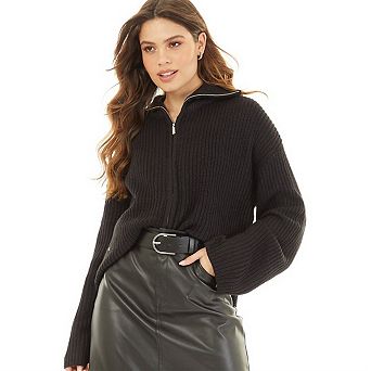 Brave Soul Womens/Ladies Fisherman Knitted Zip Detail Jacket