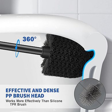 Toilet Brush Holder 2 Pack 304 Stainless Steel Ergonomic Denser Larger Brush Head Easy Assemble