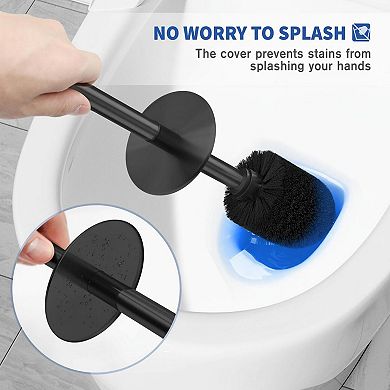 Toilet Brush Holder 2 Pack 304 Stainless Steel Ergonomic Denser Larger Brush Head Easy Assemble