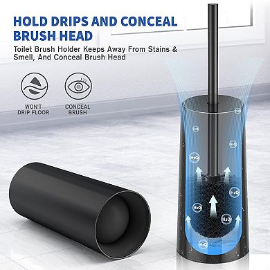 Toilet Brush Holder 2 Pack 304 Stainless Steel Ergonomic Denser Larger Brush Head Easy Assemble