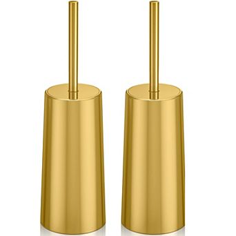 Toilet Brush Holder 2 Pack 304 Stainless Steel Ergonomic Denser Larger Brush Head Easy Assemble