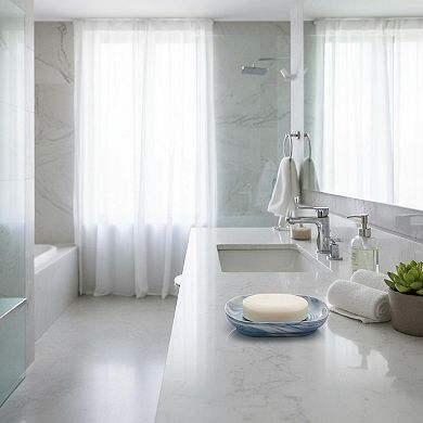 Marble Pattern Ceramic Soap Dish Elegant Bar Holder for Bathroom Kitchen