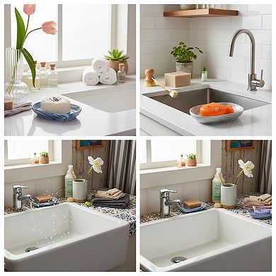 Marble Pattern Ceramic Soap Dish Elegant Bar Holder for Bathroom Kitchen