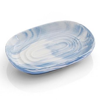 Marble Pattern Ceramic Soap Dish Elegant Bar Holder for Bathroom Kitchen