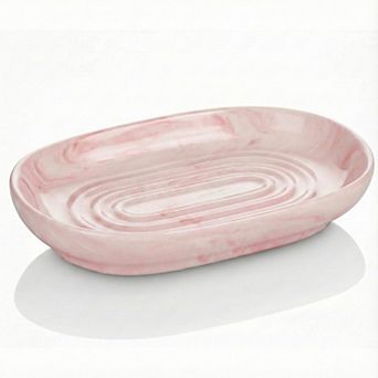 Marble Pattern Ceramic Soap Dish Elegant Bar Holder for Bathroom Kitchen