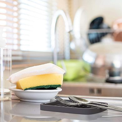 2-piece silicone sponge holder multifunctional sink tray quick-drying heat-resistant