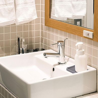 2-piece silicone sponge holder multifunctional sink tray quick-drying heat-resistant