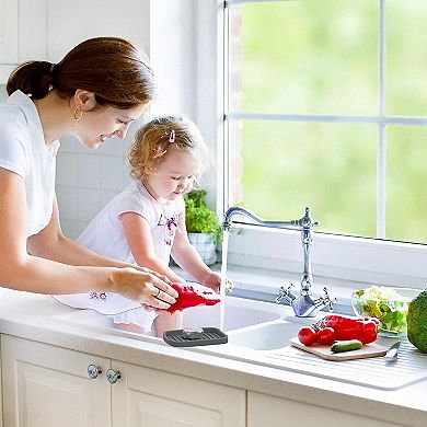 2-piece silicone sponge holder multifunctional sink tray quick-drying heat-resistant