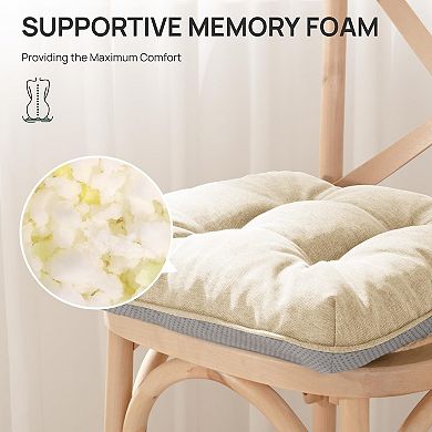 Memory Foam Chair Cushions Indoor Outdoor Seat Pads Non Slip Support Comfort 4PC