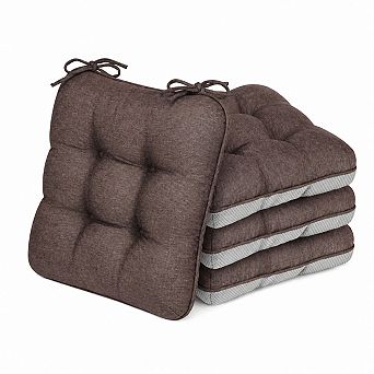 Memory Foam Chair Cushions Indoor Outdoor Seat Pads Non Slip Support Comfort 4 pc