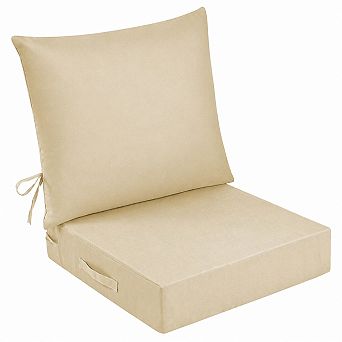 Outdoor Chair Cushions Waterproof Fade Resistant Deep Set with Handle Ties Patio Furniture