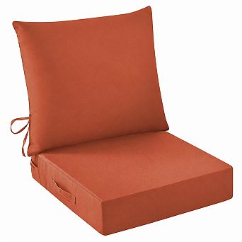 Outdoor Chair Cushions Waterproof Fade Resistant Deep Set with Handle Ties Patio Furniture