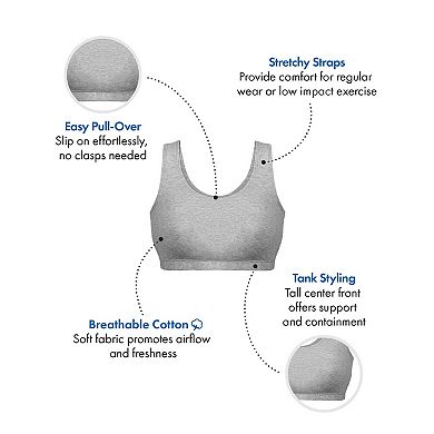 Bestform Tank Style Cotton Comfort Bra, 3-Pack 5009012