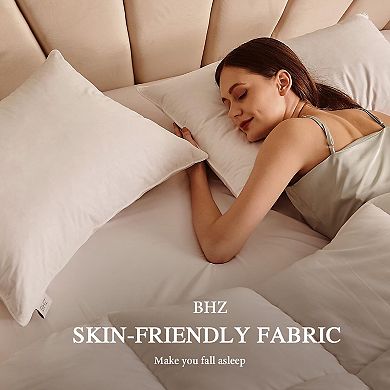 Inhand Goose Down Feather Pillow (Set of 2), Medium Firm Soft Support Pillow with 100% Cotton Fabric
