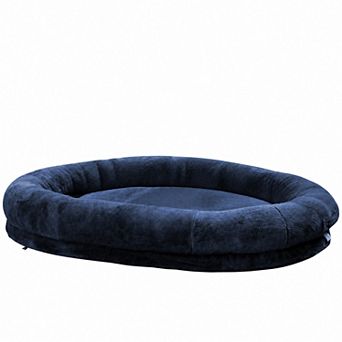 Human Dog Shared Bed - Large Plush Pet Bed with Washable Cover & Orthopedic Foam