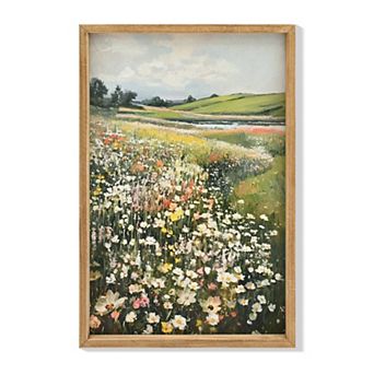 24" Rustic Flowers Landscape Large Wall Art for Living Room Bedroom Home Bathroom Wall Decor