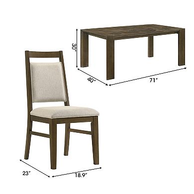 Transitional Dark Walnut Dining Table Set