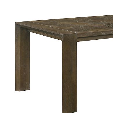 Transitional Dark Walnut Dining Table Set