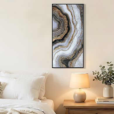 20"x 40" Modern Minimalist Black Marble Texture Painting Pictures Wall Art