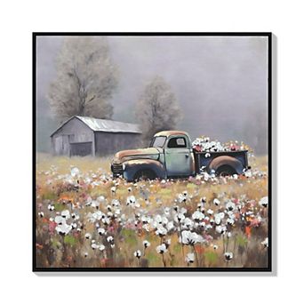 24" H x 24" W Farmhouse Old Truck Canvas Wall Art