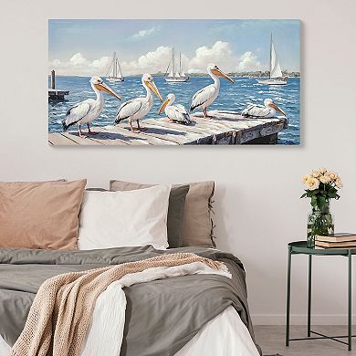 22" X 44" Modern Beach Seagull Canvas Wall Art for Living Room and Bedroom Decoration