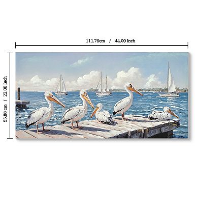 22" X 44" Modern Beach Seagull Canvas Wall Art for Living Room and Bedroom Decoration