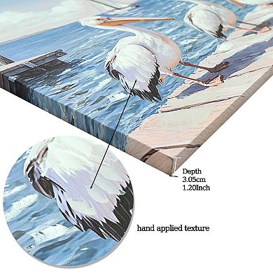 22" X 44" Modern Beach Seagull Canvas Wall Art for Living Room and Bedroom Decoration