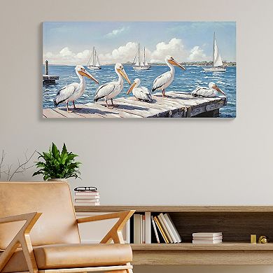 22" X 44" Modern Beach Seagull Canvas Wall Art for Living Room and Bedroom Decoration